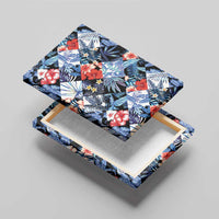 Hawaii Tropicana Blue Pattern Canvas Wall Art - Polynesian Pride