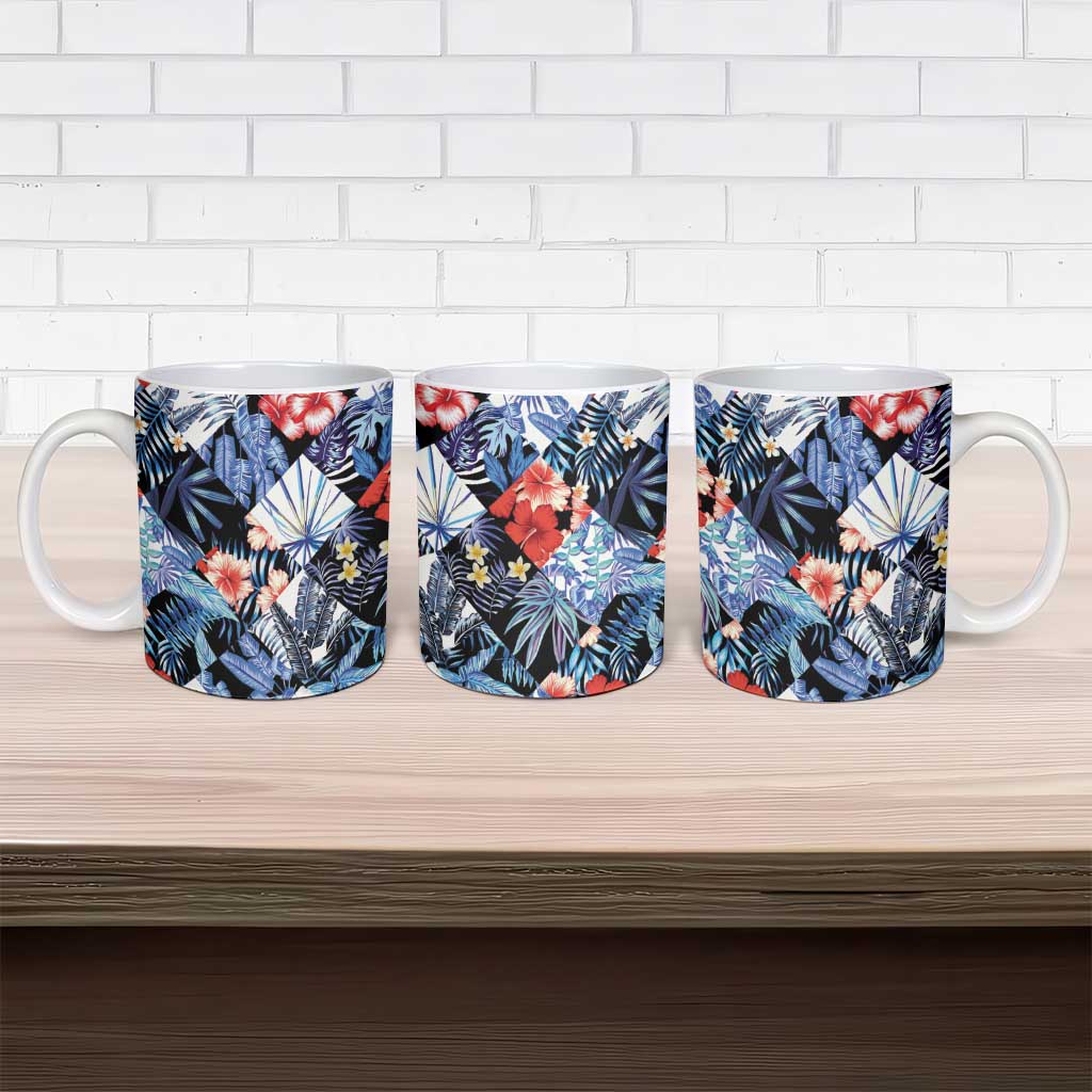 Hawaii Tropicana Blue Pattern Ceramic Mug - Polynesian Pride