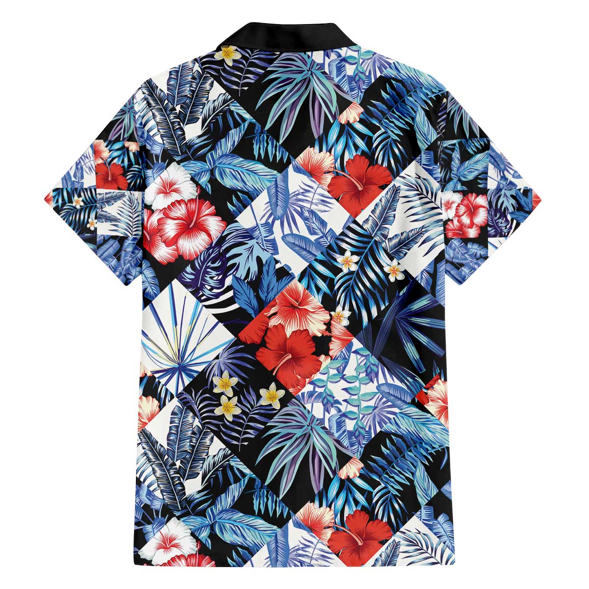 Hawaii Tropicana Blue Pattern Family Matching Off The Shoulder Long Sleeve Dress and Hawaiian Shirt - Polynesian Pride