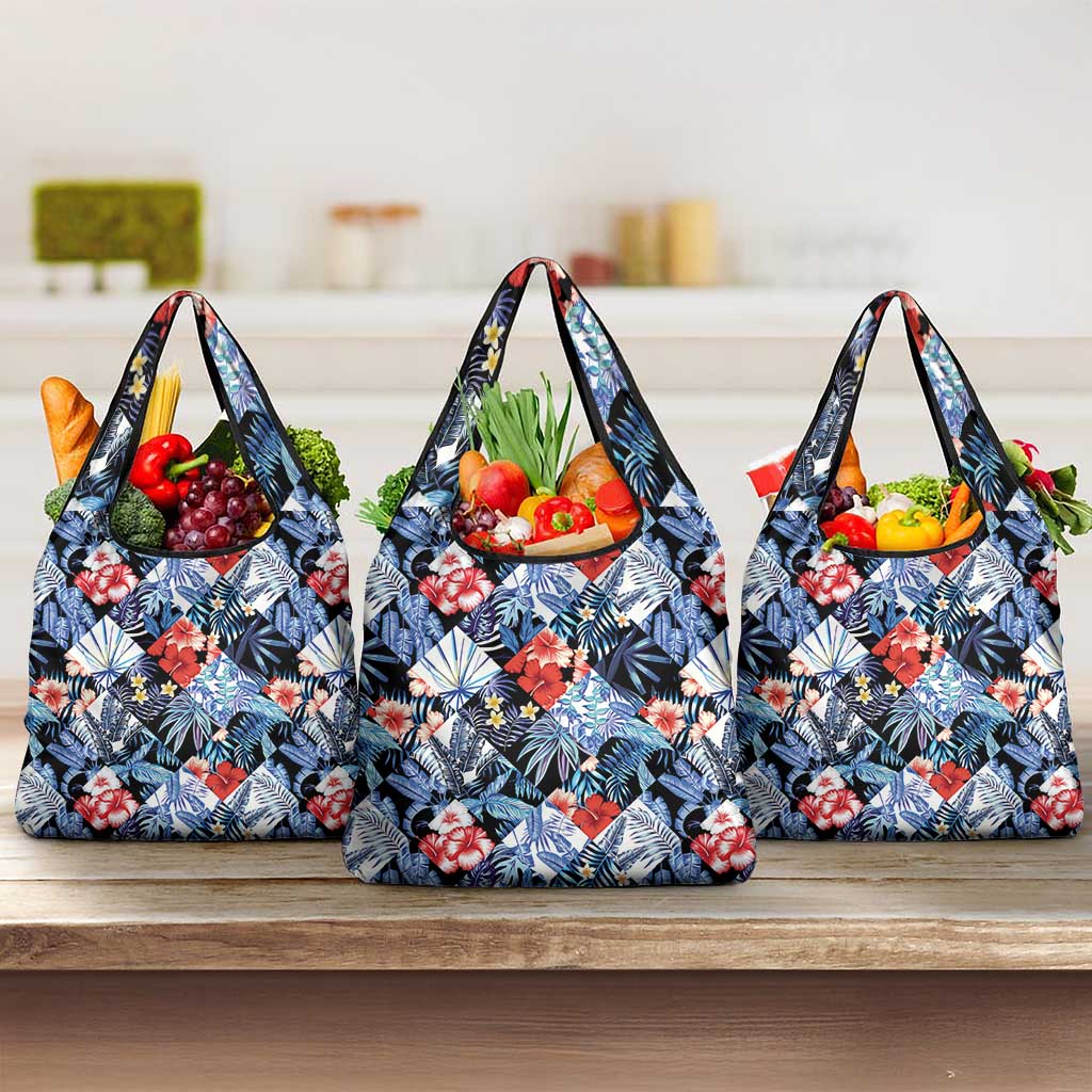 Hawaii Tropicana Blue Pattern Grocery Bag - Polynesian Pride