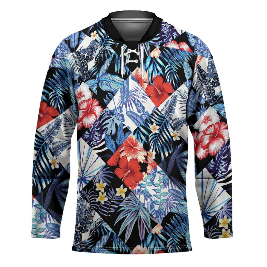 Hawaii Tropicana Blue Pattern Hockey Jersey - Polynesian Pride