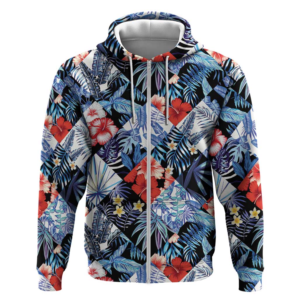 Hawaii Tropicana Blue Pattern Hoodie - Polynesian Pride