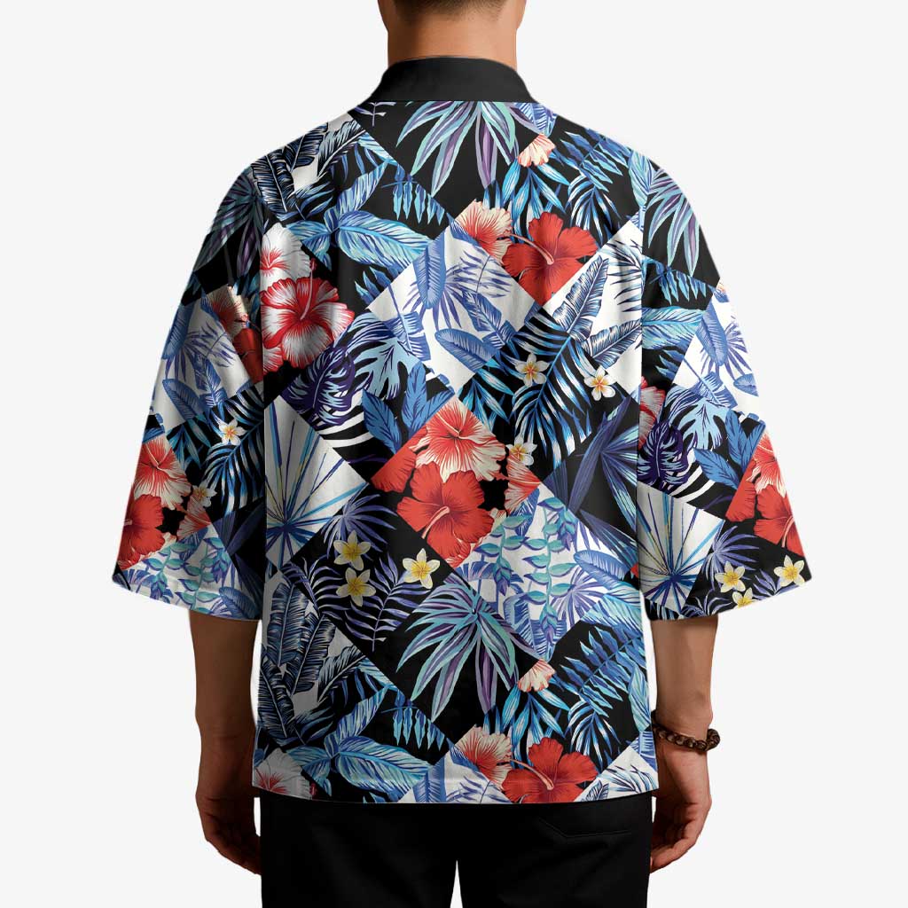 Hawaii Tropicana Blue Pattern Kimono - Polynesian Pride