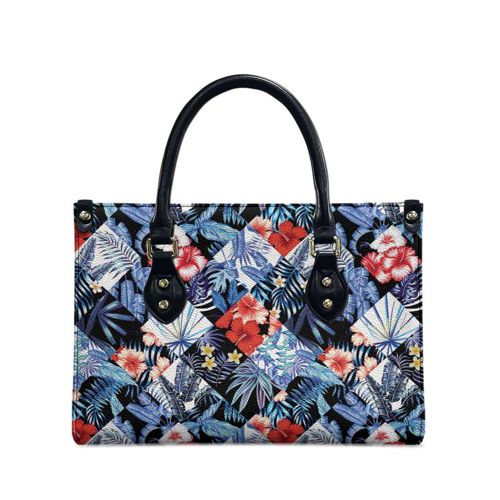 Hawaii Tropicana Blue Pattern Leather Bag - Polynesian Pride