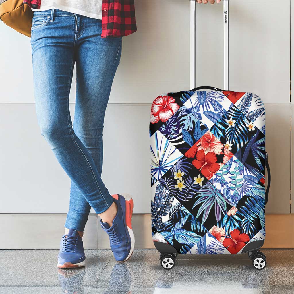 Hawaii Tropicana Blue Pattern Luggage Cover - Polynesian Pride