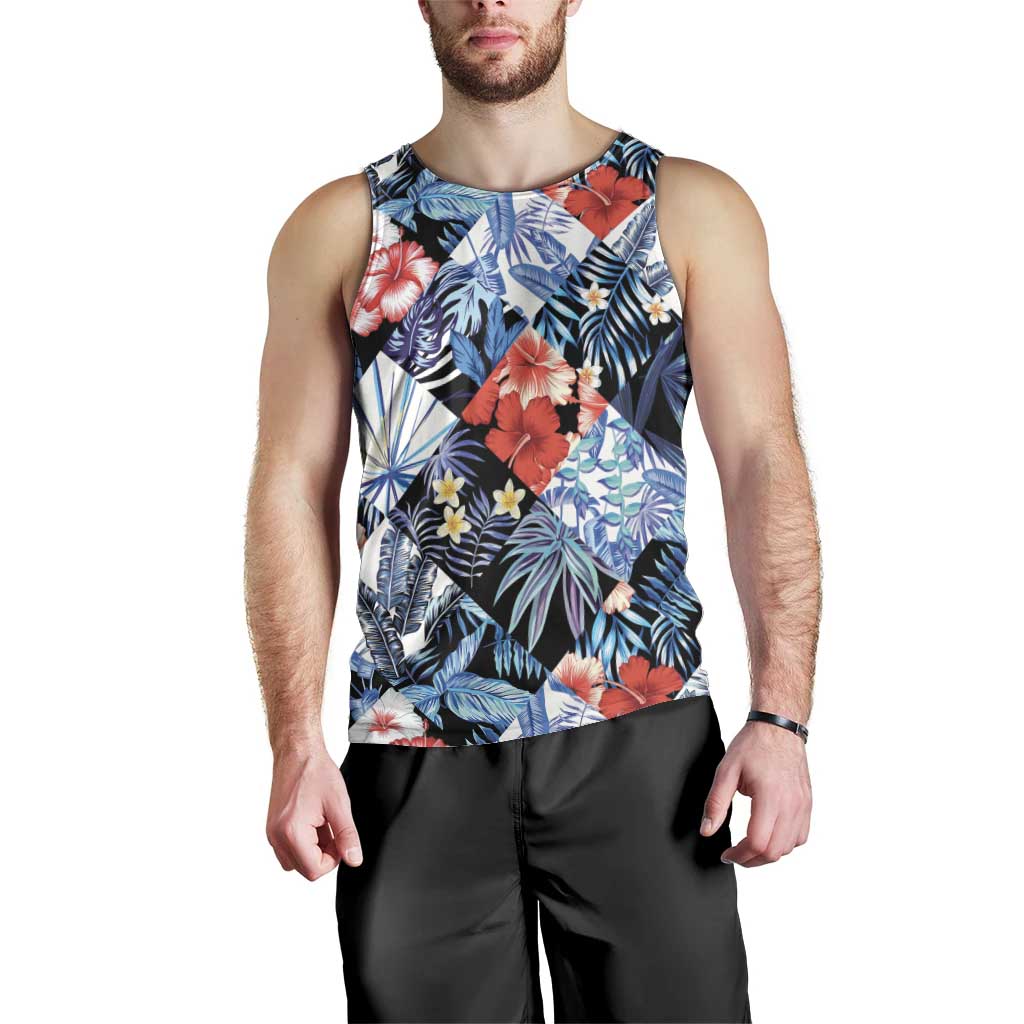 Hawaii Tropicana Blue Pattern Men Tank Top - Polynesian Pride