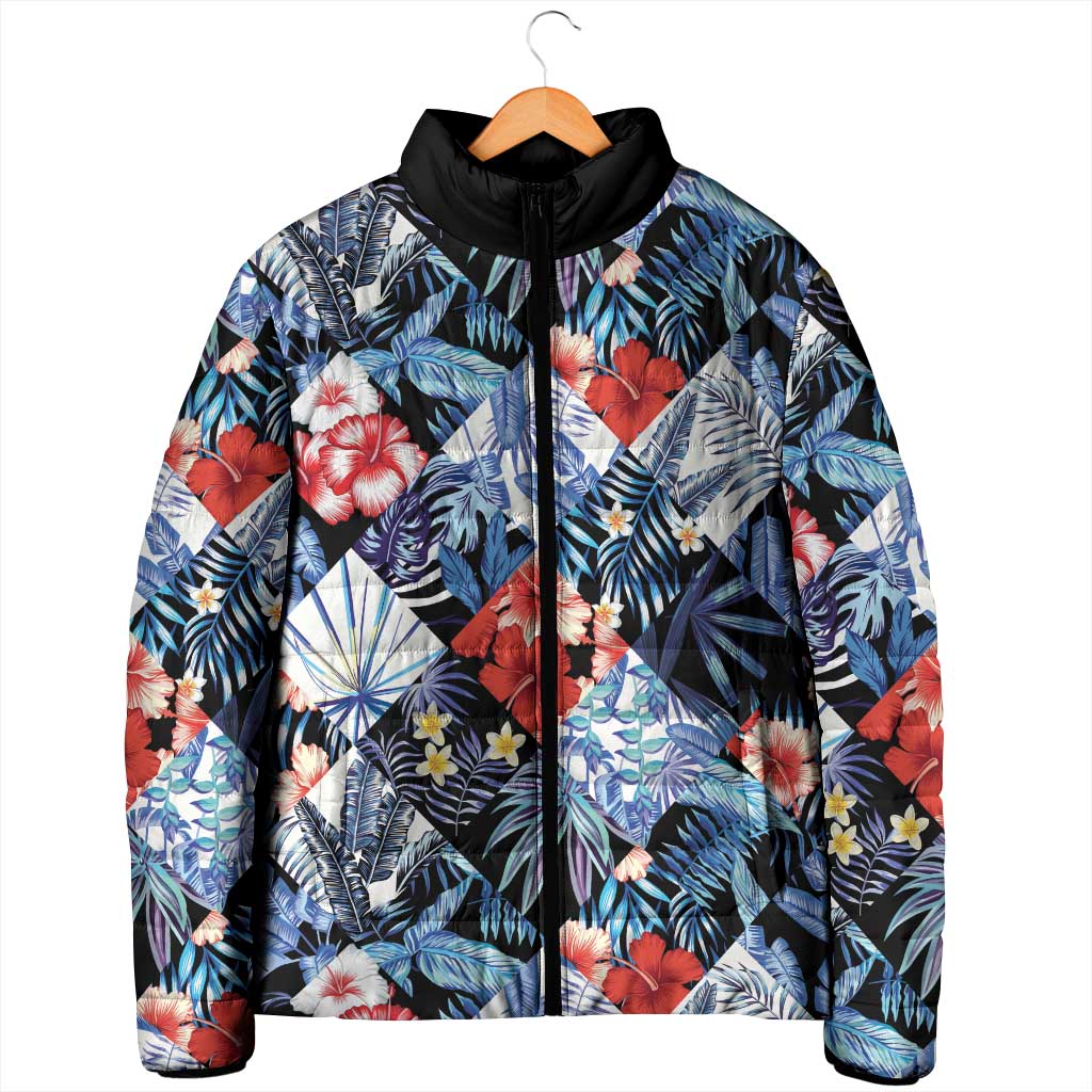 Hawaii Tropicana Blue Pattern Padded Jacket - Polynesian Pride