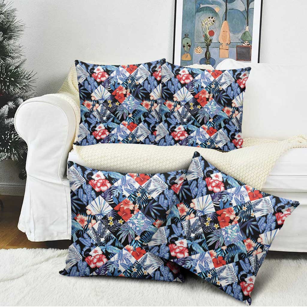 Hawaii Tropicana Blue Pattern Pillow Cover - Polynesian Pride