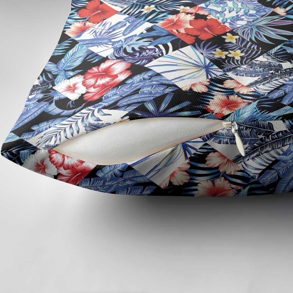 Hawaii Tropicana Blue Pattern Pillow Cover - Polynesian Pride