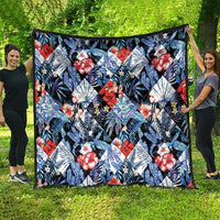 Hawaii Tropicana Blue Pattern Quilt - Polynesian Pride