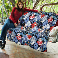 Hawaii Tropicana Blue Pattern Quilt - Polynesian Pride