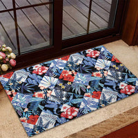 Hawaii Tropicana Blue Pattern Rubber Doormat - Polynesian Pride