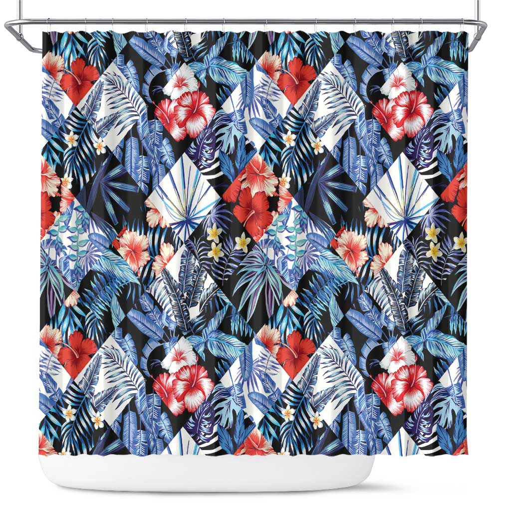 Hawaii Tropicana Blue Pattern Shower Curtain - Polynesian Pride