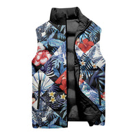 Hawaii Tropicana Blue Pattern Sleeveless Puffer Jacket - Polynesian Pride