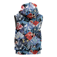 Hawaii Tropicana Blue Pattern Sleeveless Zip Hoodie - Polynesian Pride