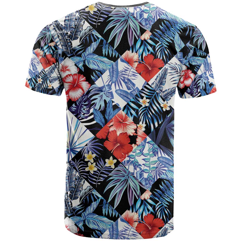 Hawaii Tropicana Blue Pattern T Shirt - Polynesian Pride