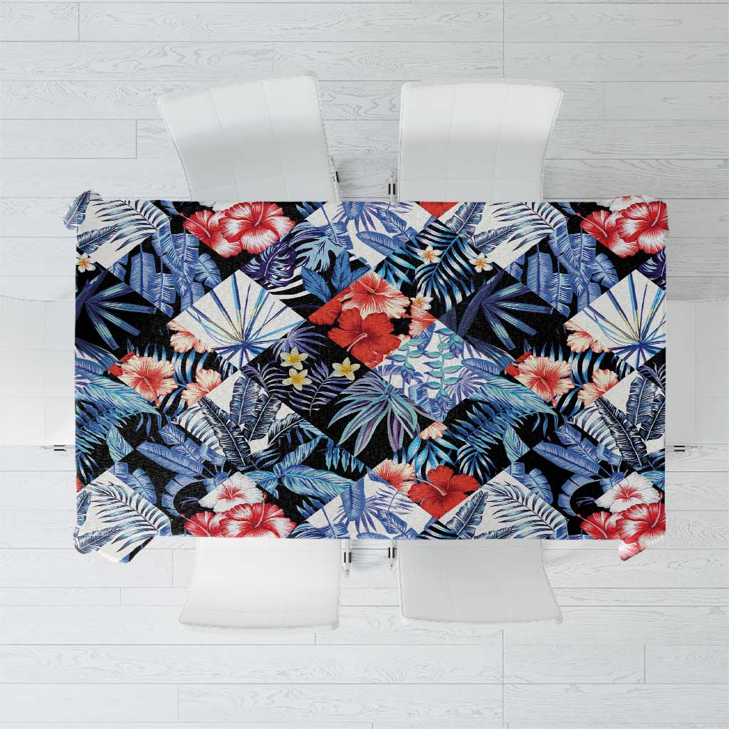 Hawaii Tropicana Blue Pattern Tablecloth - Polynesian Pride