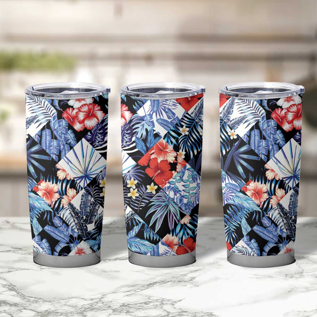 Hawaii Tropicana Blue Pattern Tumbler Cup - Polynesian Pride