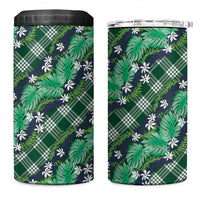 Polynesian Monstera Tiare Floral 4 in 1 Can Cooler Tumbler Forest Green Tropical Plaid LT01 One Size: 16 oz Green - Polynesian Pride