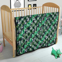 Polynesian Monstera Tiare Floral Quilt Forest Green Tropical Plaid - Polynesian Pride