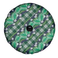 Polynesian Monstera Tiare Floral Spare Tire Cover Forest Green Tropical Plaid LT01 - Polynesian Pride