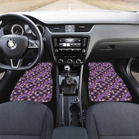 Polynesian Monstera Tiare Floral Car Mats Lavender Tropical Plaid - Polynesian Pride