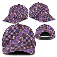 Polynesian Monstera Tiare Floral Classic Cap Lavender Tropical Plaid LT01 - Polynesian Pride