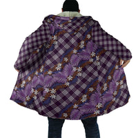 Polynesian Monstera Tiare Floral Cloak Lavender Tropical Plaid - Polynesian Pride