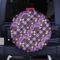 Polynesian Monstera Tiare Floral Spare Tire Cover Lavender Tropical Plaid LT01 No hole Purple - Polynesian Pride