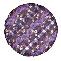 Polynesian Monstera Tiare Floral Spare Tire Cover Lavender Tropical Plaid LT01 - Polynesian Pride
