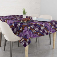 Polynesian Monstera Tiare Floral Tablecloth Lavender Tropical Plaid LT01 - Polynesian Pride