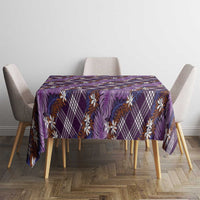 Polynesian Monstera Tiare Floral Tablecloth Lavender Tropical Plaid LT01 - Polynesian Pride