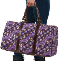 Polynesian Monstera Tiare Floral Travel Bag Lavender Tropical Plaid LT01 - Polynesian Pride