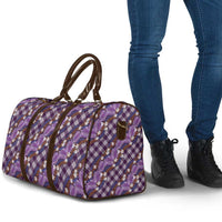 Polynesian Monstera Tiare Floral Travel Bag Lavender Tropical Plaid LT01 - Polynesian Pride