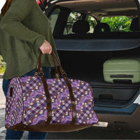 Polynesian Monstera Tiare Floral Travel Bag Lavender Tropical Plaid LT01 - Polynesian Pride