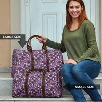 Polynesian Monstera Tiare Floral Travel Bag Lavender Tropical Plaid LT01 - Polynesian Pride