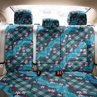 Polynesian Monstera Tiare Floral Back Car Seat Cover Dark Teal Tropical Plaid LT01 - Polynesian Pride