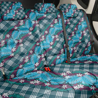 Polynesian Monstera Tiare Floral Back Car Seat Cover Dark Teal Tropical Plaid LT01 - Polynesian Pride