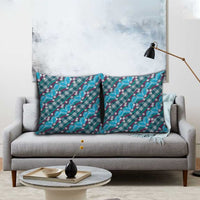 Polynesian Monstera Tiare Floral Pillow Cover Dark Teal Tropical Plaid LT01 - Polynesian Pride
