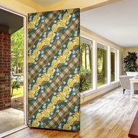 Polynesian Monstera Tiare Floral Door Cover Yellow Tropical Plaid LT01 - Polynesian Pride