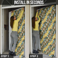 Polynesian Monstera Tiare Floral Door Cover Yellow Tropical Plaid LT01 - Polynesian Pride