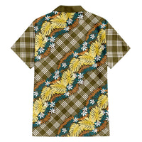 Polynesian Monstera Tiare Floral Hawaiian Shirt Yellow Tropical Plaid LT01 - Polynesian Pride