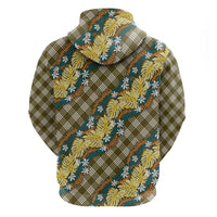 Polynesian Monstera Tiare Floral Hoodie Yellow Tropical Plaid LT01 - Polynesian Pride