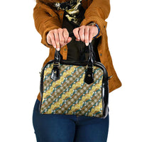Polynesian Monstera Tiare Floral Shoulder Handbag Yellow Tropical Plaid LT01 One Size Yellow - Polynesian Pride