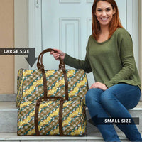 Polynesian Monstera Tiare Floral Travel Bag Yellow Tropical Plaid LT01 - Polynesian Pride
