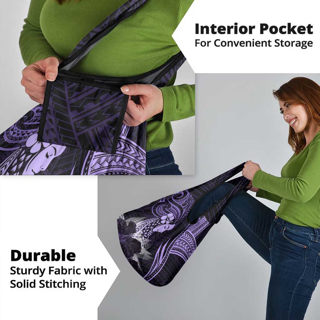 Polynesian Women Day 2024 Grocery Bag Hibiscus Girl Tribal