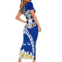 Northern Mariana Islands Commonwealth Day 2024 Family Matching Short Sleeve Bodycon Dress and Hawaiian Shirt Dolphin With Plumeria Flower LT01 - Polynesian Pride