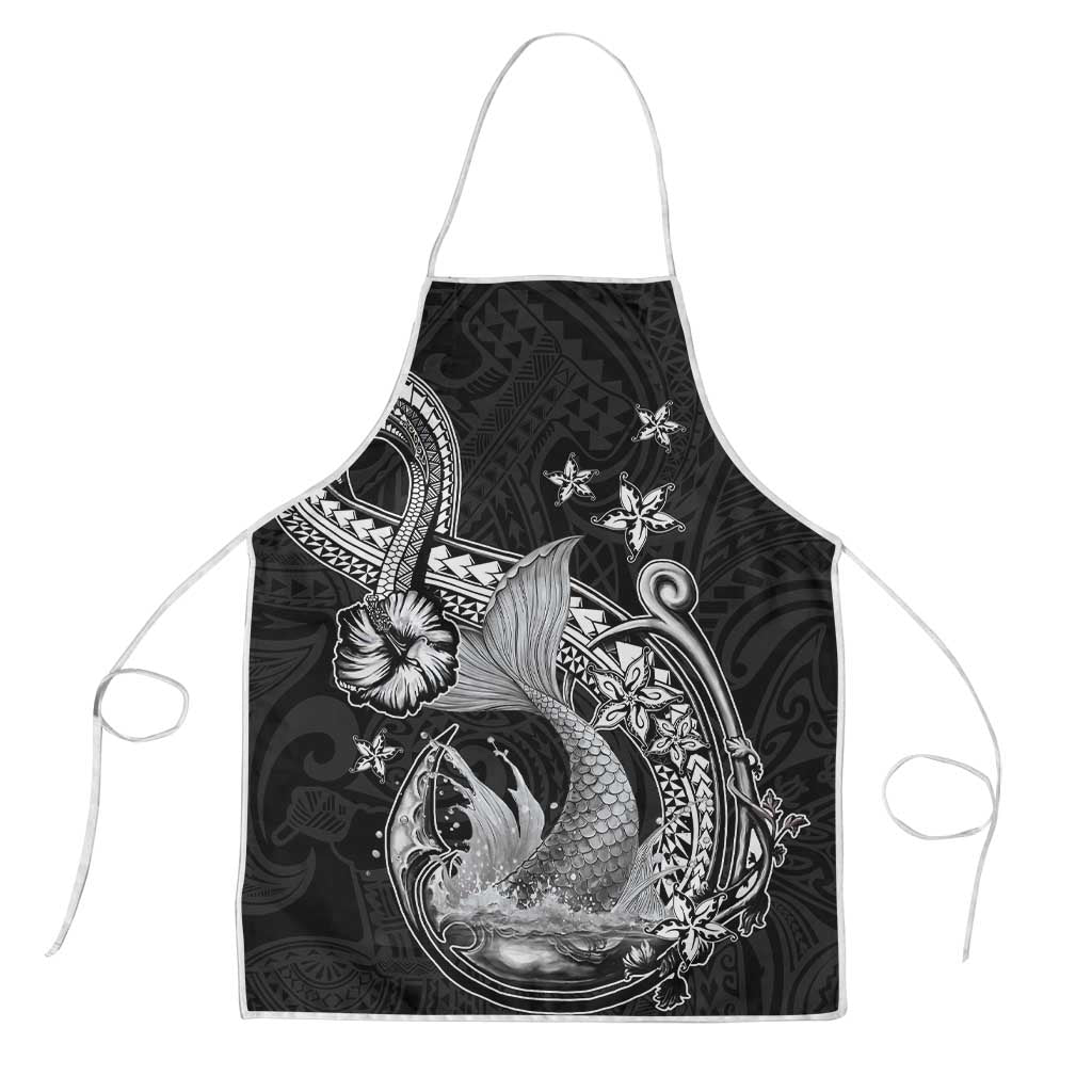 Hawaii Mermaid Monotone Apron Polynesian Pattern Fish Hook