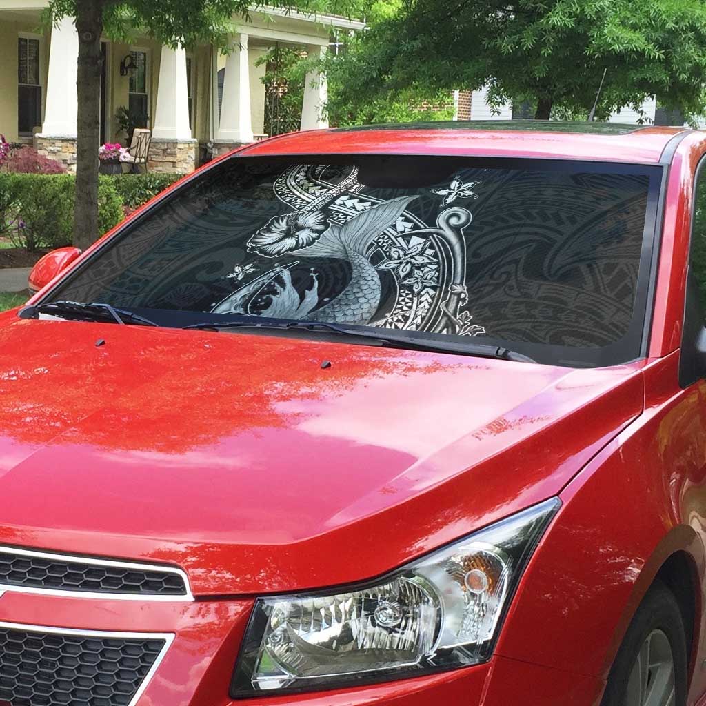 Hawaii Mermaid Monotone Auto Sun Shade Polynesian Pattern Fish Hook