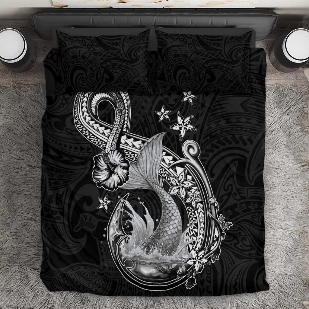 Hawaii Mermaid Monotone Bedding Set Polynesian Pattern Fish Hook